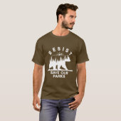 我々の救公園に抵抗Alt Us国立公園Bear N Tシャツ (正面フル)