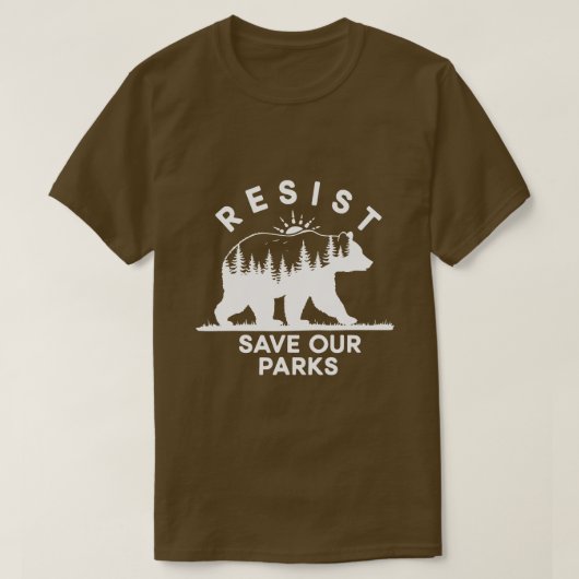 我々の救公園に抵抗Alt Us国立公園Bear N Tシャツ (デザイン正面)