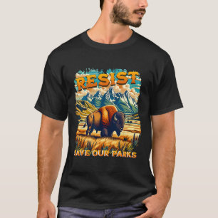 我々の救公園Alt米国国立公園バイソンに抵抗 Tシャツ