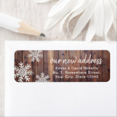 我々の新しいアドレス素朴冬の雪片 ラベル (インサイチュ)