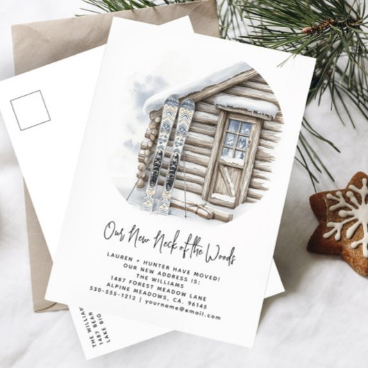 我々の新しいネックオブザウッズ引っ越しました休暇 案内ポストカード