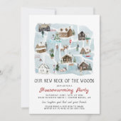 我々の新しいネックオブザウッズ引っ越し祝いパーティーパーティー 招待状 (正面)