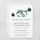 我々の新しいネックオブザウッズ引っ越し祝いパーティーパーティー 招待状 (正面)