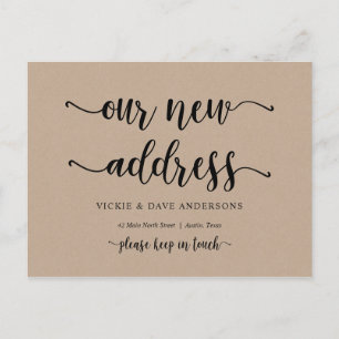 我々の新しいホームアドレス、移動中のお知らせ、Kraft ポストカード