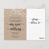 我々の新しいホームアドレス、移動中のお知らせ、Kraft ポストカード (裏面)