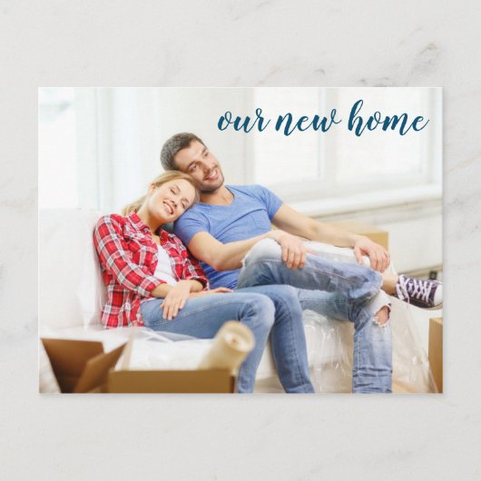 我々の新しいホームカスタムフルブリードフォト引っ越しました 案内ポストカード (正面)