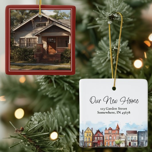 我々の新しいホームクリスマスオーナメント セラミックオーナメント