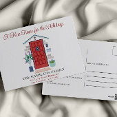 我々の新しいホームクリスマスムービングのお知らせ ポストカード