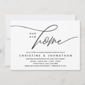 我々の新しいホームコージーラブル引っ越し祝いパーティーパーティー 招待状 (正面)