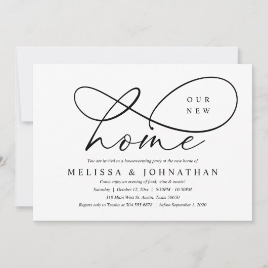 我々の新しいホームコージー引っ越し祝いパーティーパーティー 招待状 (正面)