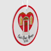 我々の新しいホームハート年パーソナライズされた オーナメント (正面)