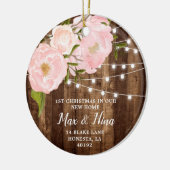 我々の新しいホームパーソナライズされた木目糸ライト セラミックオーナメント (左)
