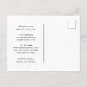 我々の新しいホームヴィンテージの花と葉が動く 案内ポストカード (裏面)