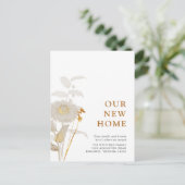 我々の新しいホームヴィンテージの花と葉が動く 案内ポストカード (スタンド正面)