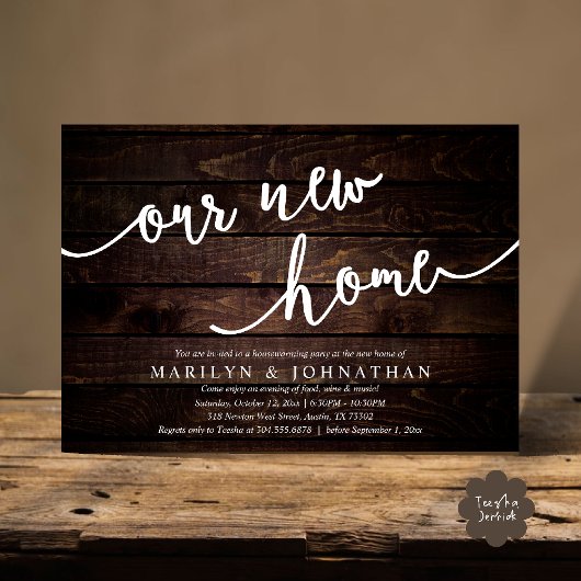 我々の新しいホーム、素朴引っ越し祝いパーティーパーティー 招待状