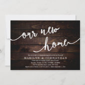 我々の新しいホーム、素朴引っ越し祝いパーティーパーティー 招待状 (正面)