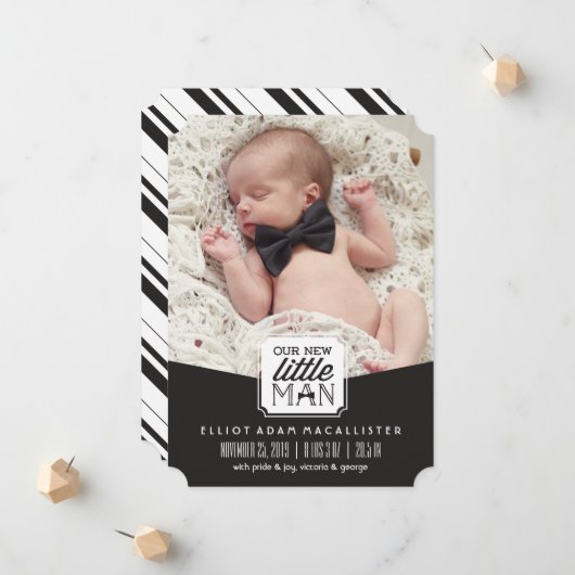 我々の新しいリトルマンボウタイクラシック誕生 案内状 (正面/裏面インサイチュ)