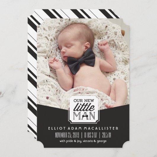 我々の新しいリトルマンボウタイクラシック誕生 案内状 (正面/裏面)