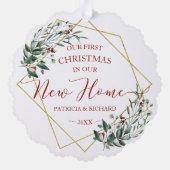 我々の新しい家で初めてのクリスマスを緑にする オーナメントカード (裏面)