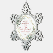 我々の新しい家で初めてのクリスマスを緑にする スノーフレークピューターオーナメント (右)