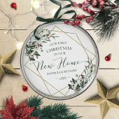 我々の新しい家で初めてのクリスマスを緑にする メタルオーナメント