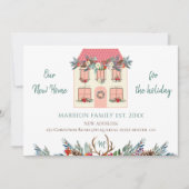 我々の新しい家のための休日ピンクの家を移動 案内状 (正面)