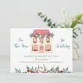 我々の新しい家のための休日ピンクの家を移動 案内状 (スタンド正面)