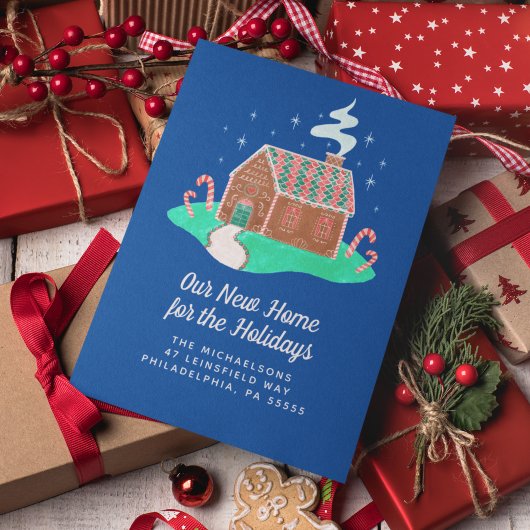 我々の新しい家の休日 |ギンガーブレッドハウス シーズンポストカード