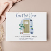 我々の新しい家庭用水の色のドアを動かす発表 ポストカード