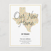 我々の新しい家 – テキサス州の動く発表 ポストカード (正面)