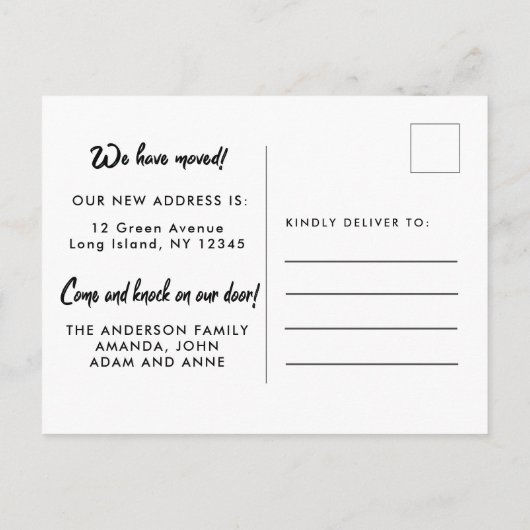 我々の新しい巣の水の色を移動 案内ポストカード (裏面)