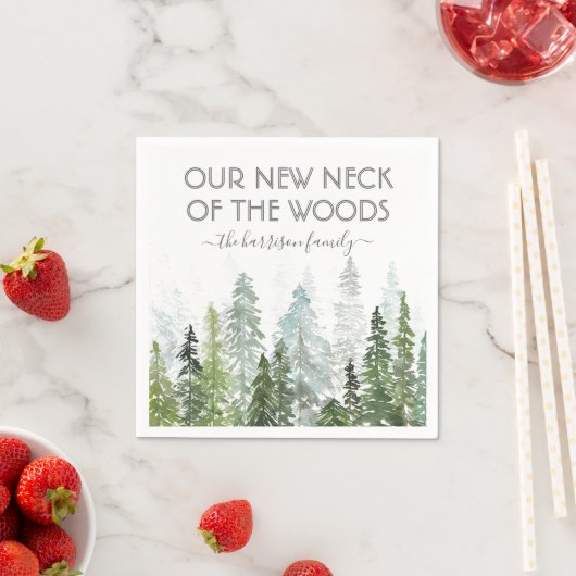 我々の新しい森の首 |引っ越し祝いパーティーパーティー スタンダードカクテルナプキン (インサイチュ)