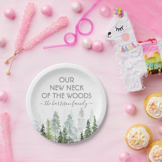 我々の新しい森の首 |引っ越し祝いパーティーパーティー ペーパープレート (パーティー)
