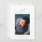 我々の新生児フレーム写真の誕生発表を満たす 案内状 (正面)