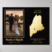 我々の旅がメイン州の写真を結婚始めた場所 箔ポスター (正面)