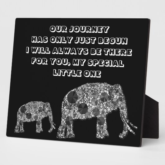 我々の旅は象の装飾きらきら光るを始めた フォトプラーク (側面)