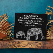 我々の旅は象の装飾きらきら光るを始めた フォトプラーク (側面)