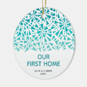 我々の最初のホームブルーパーソナライズされたフラクタルパターン セラミックオーナメント (左)