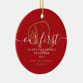 我々の最初の世界的なパンデミックホリデーおもしろい セラミックオーナメント (右)