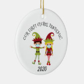 我々の最初の世界的なパンデミック小妖精や小人2020ブロンド セラミックオーナメント (右)