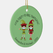 我々の最初の世界的なパンデミック2020小妖精や小人クリツマス セラミックオーナメント (右)