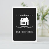 我々の最初の家モダン（白黒） 招待状 (スタンド正面)