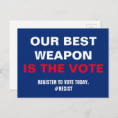 我々の最高の武器は投票する投票台帳である ポストカード (正面/裏面)