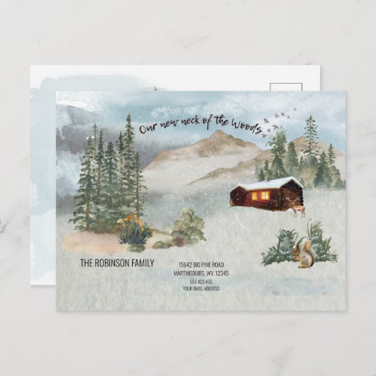 我々の森の鹿の新しい首が動く発表 ポストカード (正面/裏面)