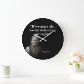 我々の権利を守るために座って強気な引用文 ラージ壁時計 (ホーム)