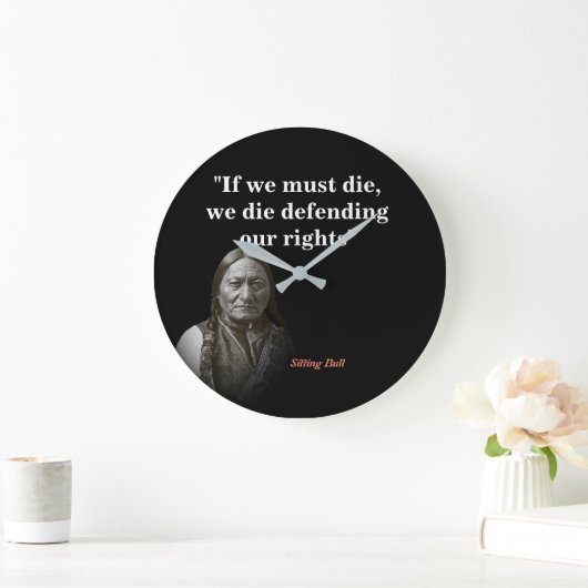 我々の権利を守るために座って強気な引用文 ラージ壁時計 (ホーム)