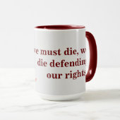 我々の権利を守るために引用文を座らせる マグカップ (正面右)