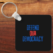 我々の民主主義の金属キーチェーンを守る キーホルダー (正面)
