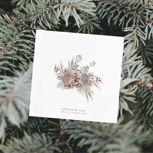 我々の生最高の活カスタムのパインコーン&パイン スタンダードカクテルナプキン