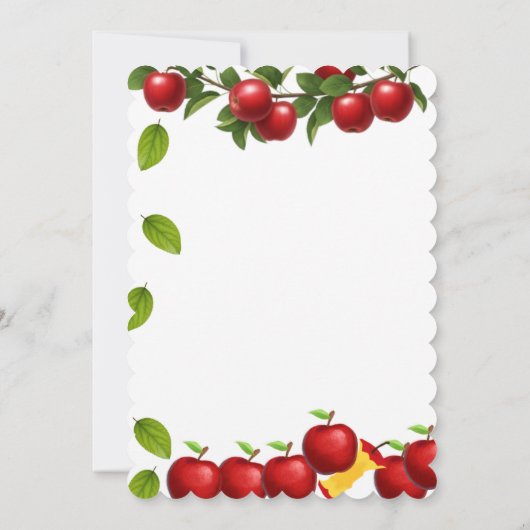 我々の目のりんご | キッズフォト誕生日 招待状 (裏面)